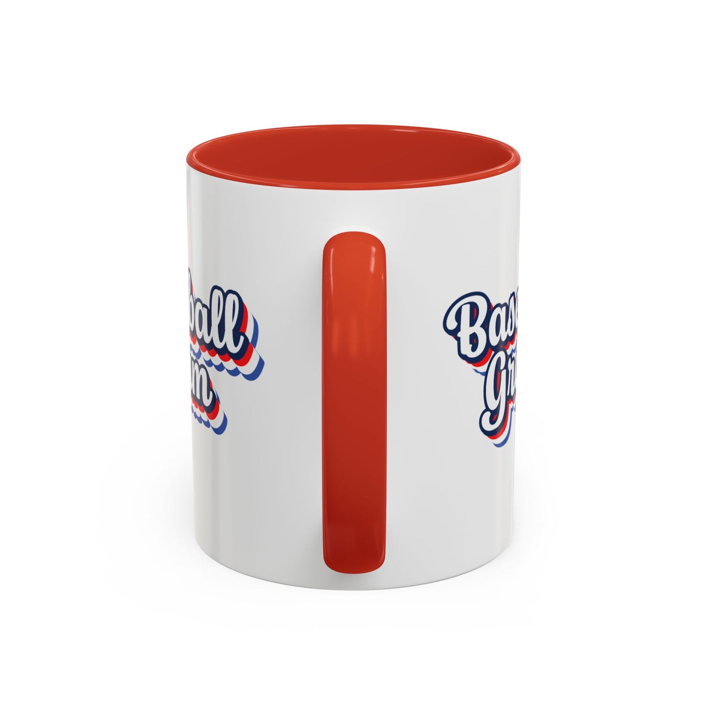 Baseball Gram Mug – Retro Script Design, Red or Blue Interior, 11oz & 15 oz Ceramic