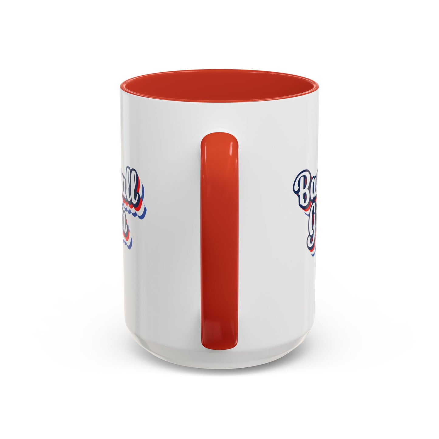 Baseball Gram Mug – Retro Script Design, Red or Blue Interior, 11oz & 15 oz Ceramic
