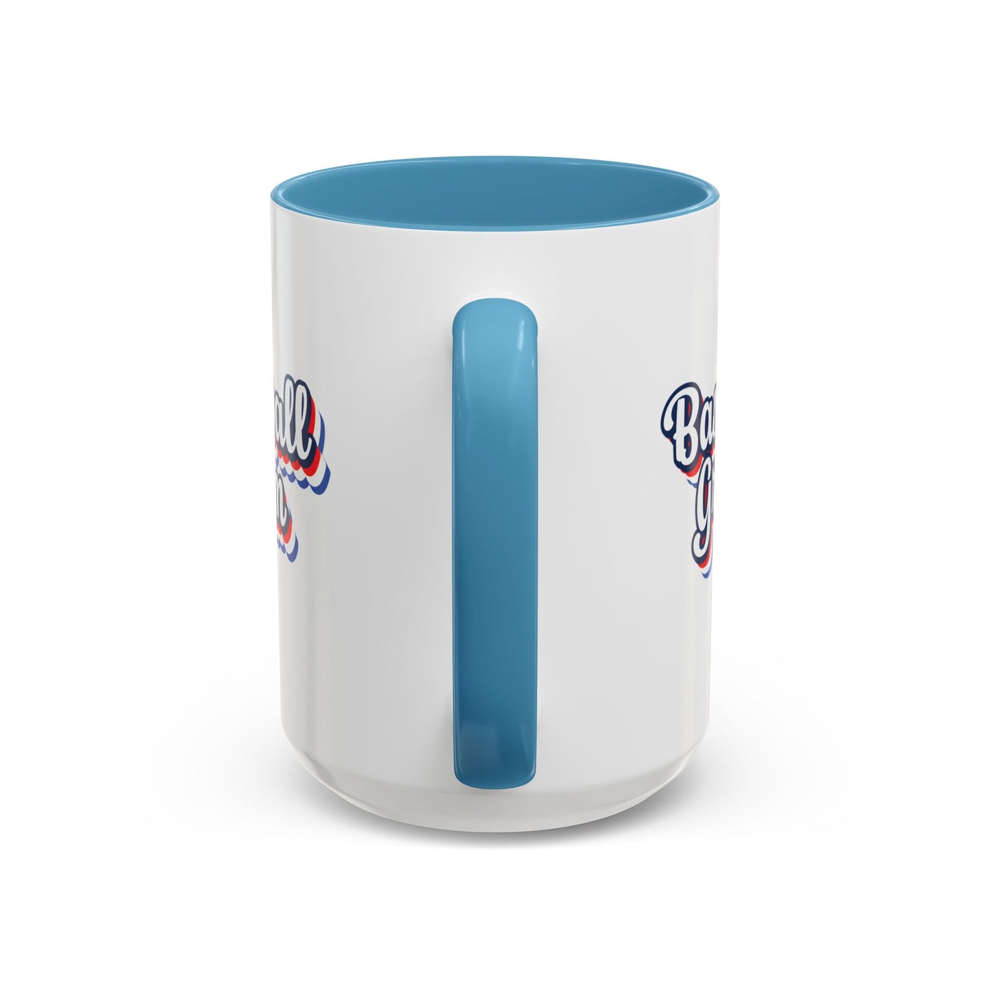 Baseball Gram Mug – Retro Script Design, Red or Blue Interior, 11oz & 15 oz Ceramic