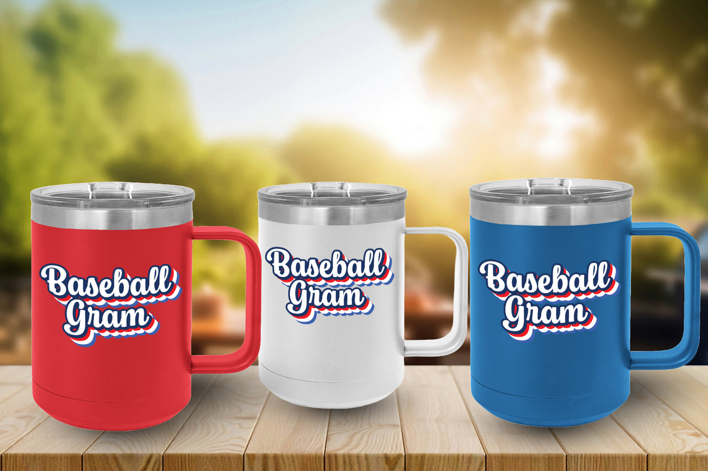Baseball Gram Coffee Mug Tumbler - 15oz for Sports Fans