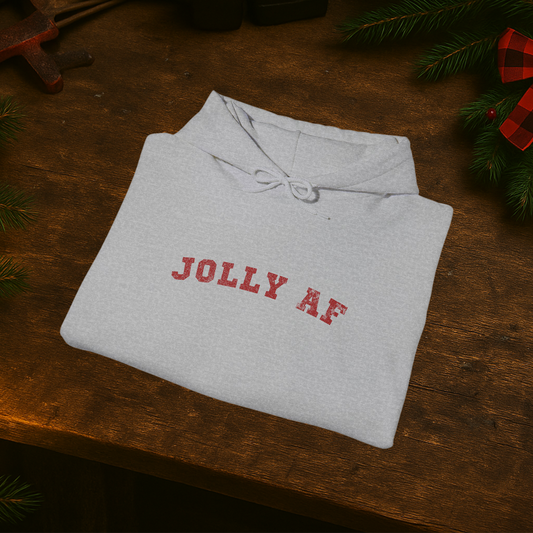 Jolly AF – Sport Grey Holiday Hoodie