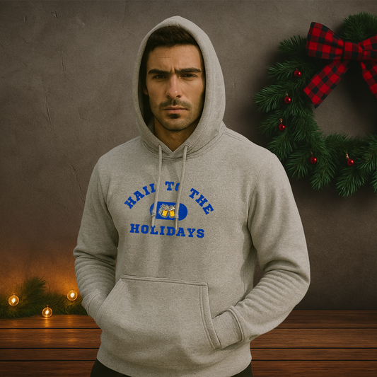 Hail to the Holidays Hoodie – H2H - Pitt Themed Blue & Gold Beer Mugs