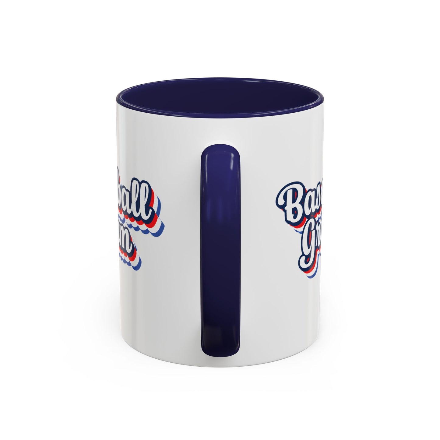 Baseball Gram Mug – Retro Script Design, Red or Blue Interior, 11oz & 15 oz Ceramic