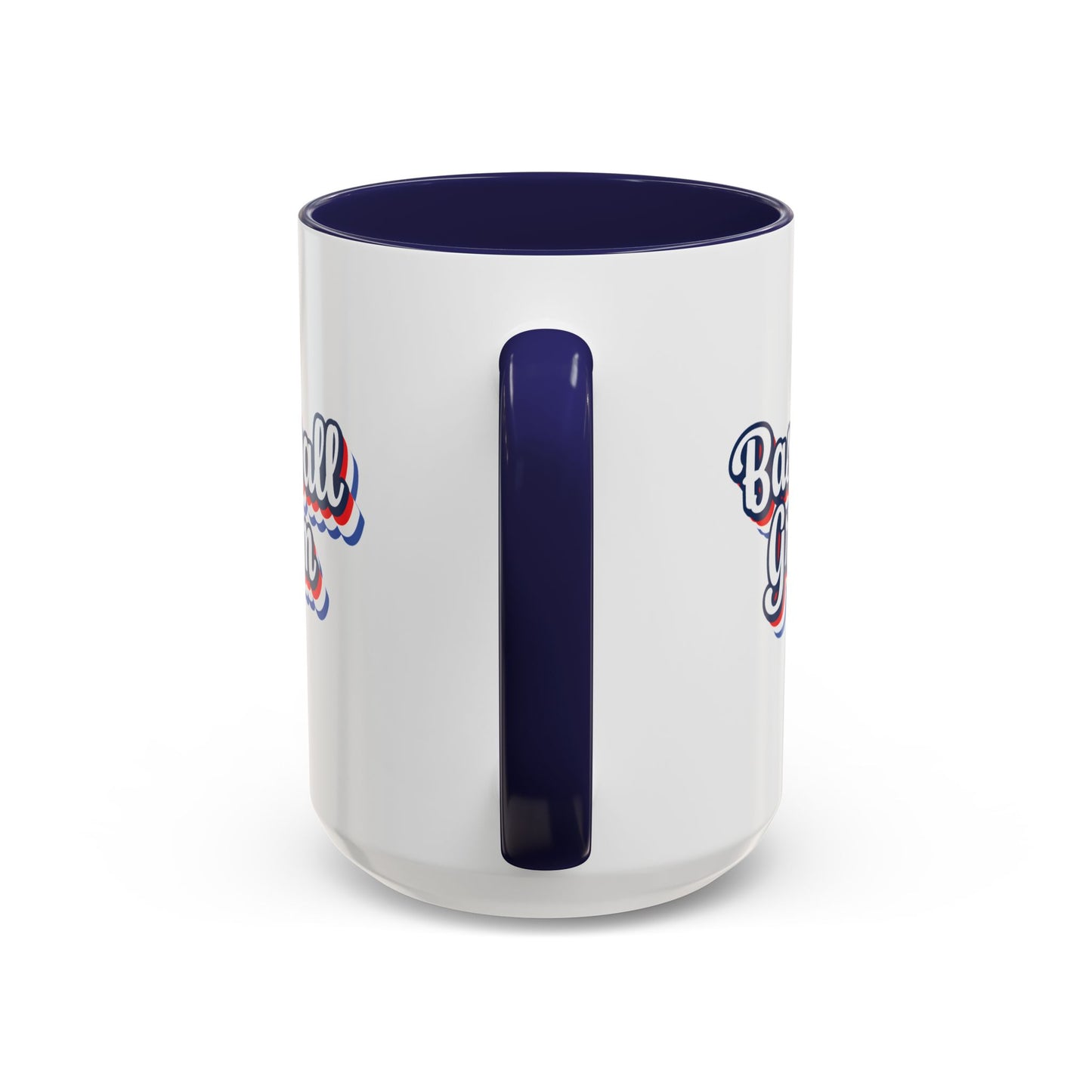 Baseball Gram Mug – Retro Script Design, Red or Blue Interior, 11oz & 15 oz Ceramic