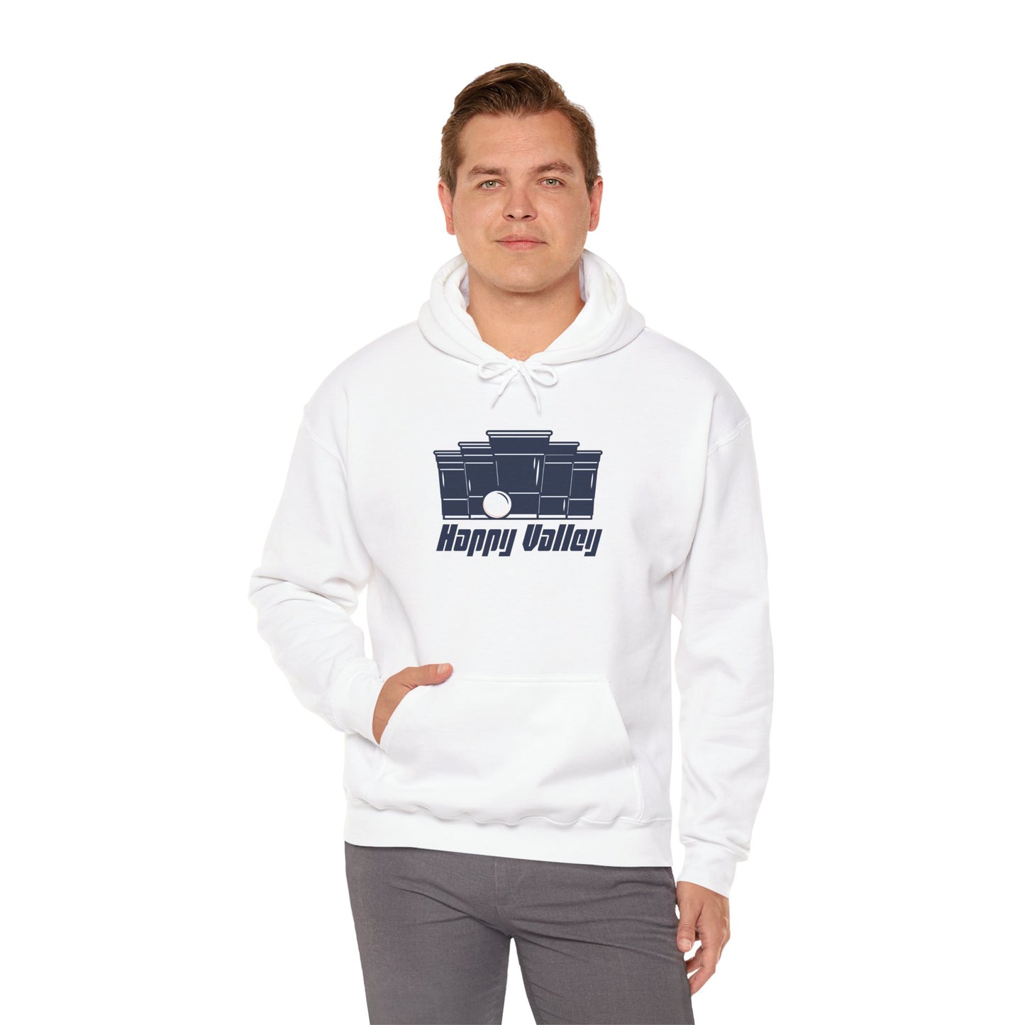 Beer Pong Whiteout Heavyweight Hoodie – Happy Valley Edition