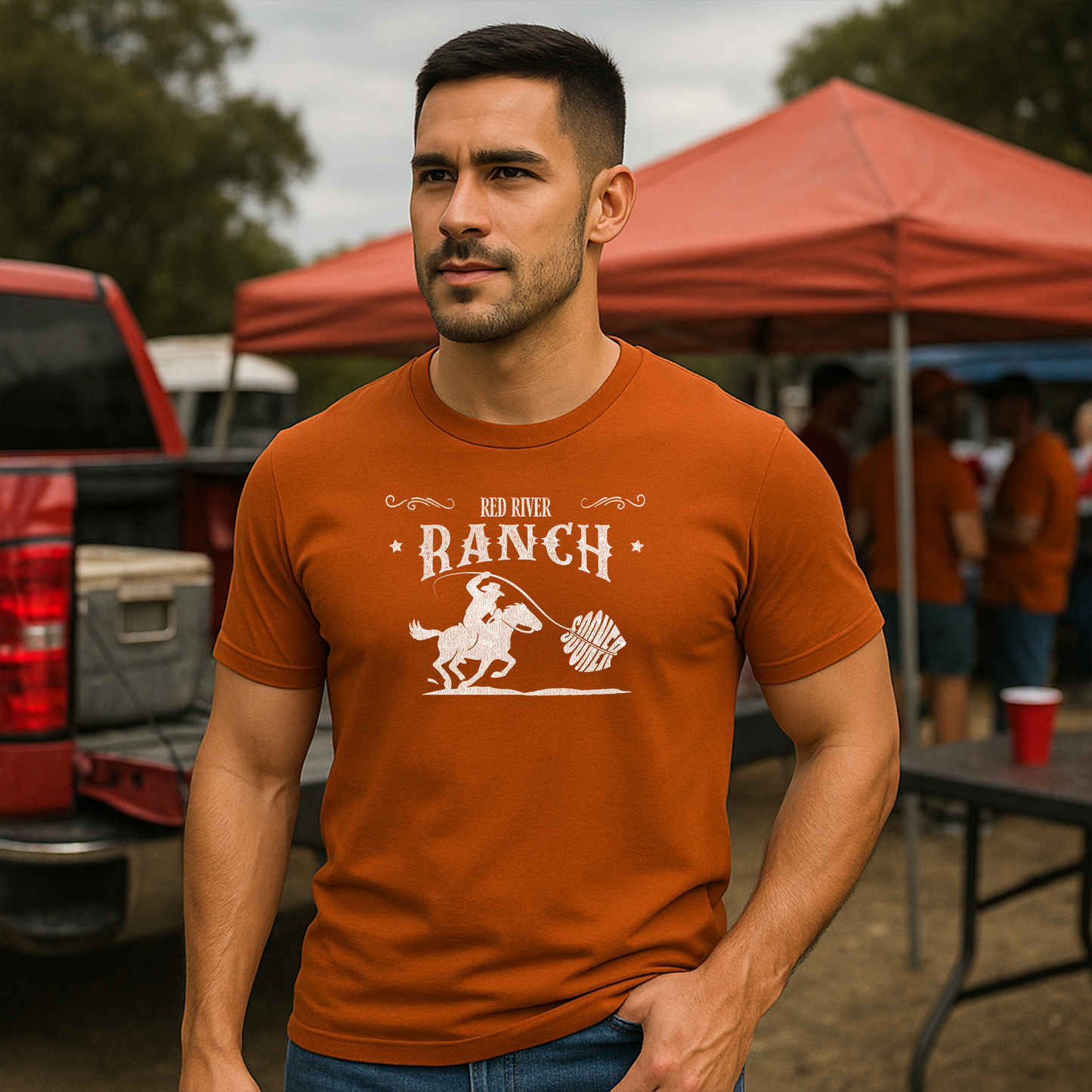 Vintage Inspired Texas Red River Ranch Tee – Burnt Orange Rivalry Gear