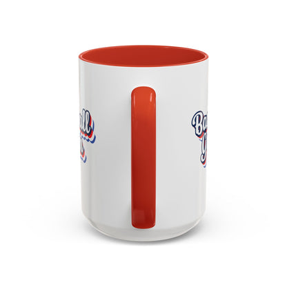 Baseball Gram Mug – Retro Script Design, Red or Blue Interior, 11oz & 15 oz Ceramic
