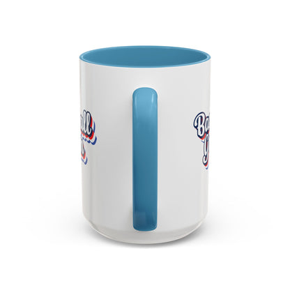 Baseball Gram Mug – Retro Script Design, Red or Blue Interior, 11oz & 15 oz Ceramic