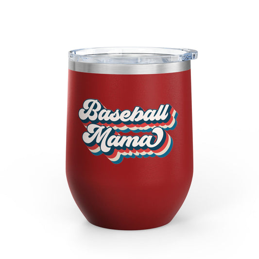 Baseball Mama Wine Tumbler - Stylish 12oz Insulated Cup for Moms