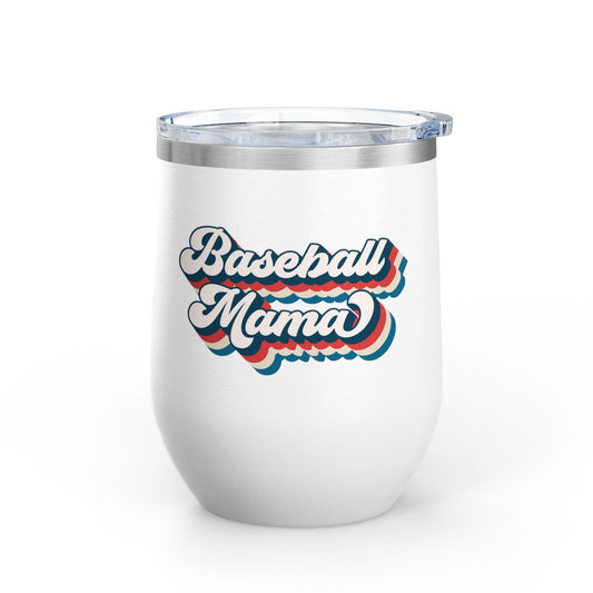 Baseball Mama Wine Tumbler - Stylish 12oz Insulated Cup for Moms
