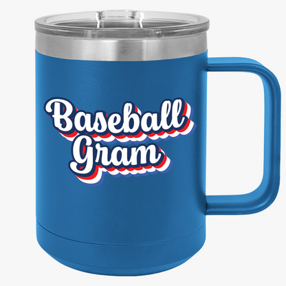 Baseball Gram Coffee Mug Tumbler - 15oz for Sports Fans