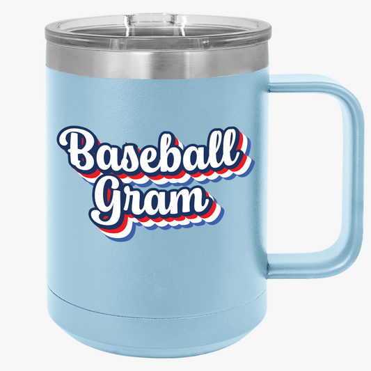Baseball Gram Coffee Mug Tumbler - 15oz for Sports Fans