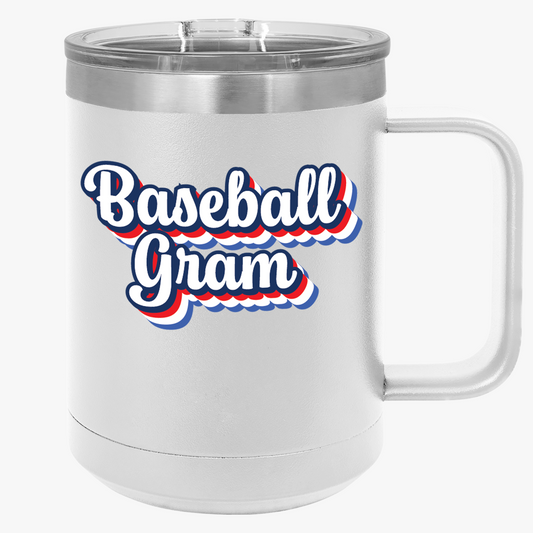Baseball Gram Coffee Mug Tumbler - 15oz for Sports Fans