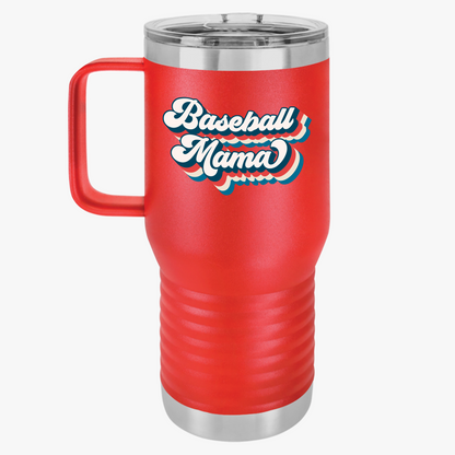 Baseball Mama Travel Mug - 20oz Insulated Coffee Cup for Sports Moms