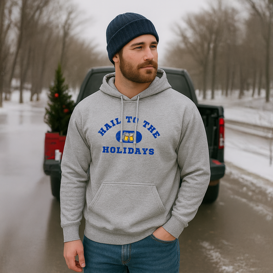 Hail to the Holidays Hoodie – H2H - Pitt Themed Blue & Gold Beer Mugs