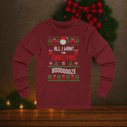 All I Want For Christmas Is Booze Ugly Christmas Sweater Tee
