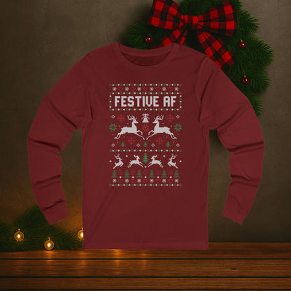 Festive AF Ugly Christmas Sweater Tee