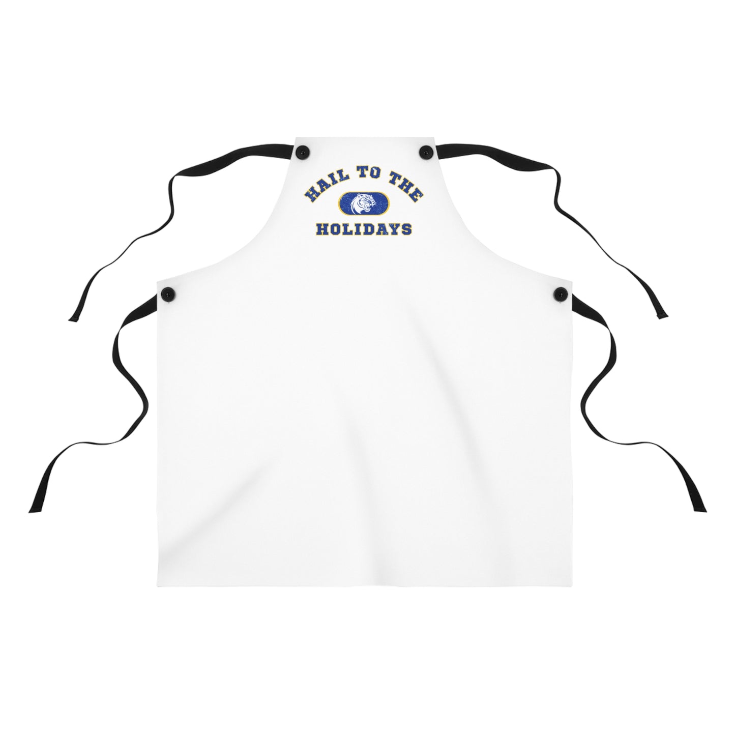 Hail to the Holidays Pitt Fan Apron – Festive Blue & Gold Holiday Cooking Gear