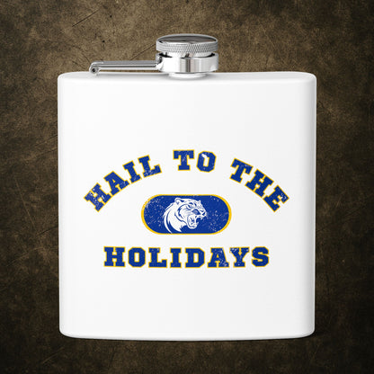 Hail to the Holidays™ Pitt Fan Hip Flask – Blue & Gold Holiday Edition