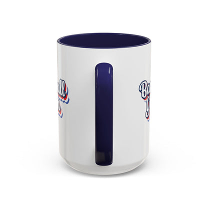 Baseball Gram Mug – Retro Script Design, Red or Blue Interior, 11oz & 15 oz Ceramic